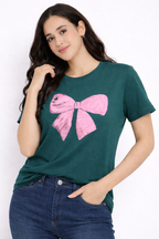 Emerald Green Bow Cotton Tee