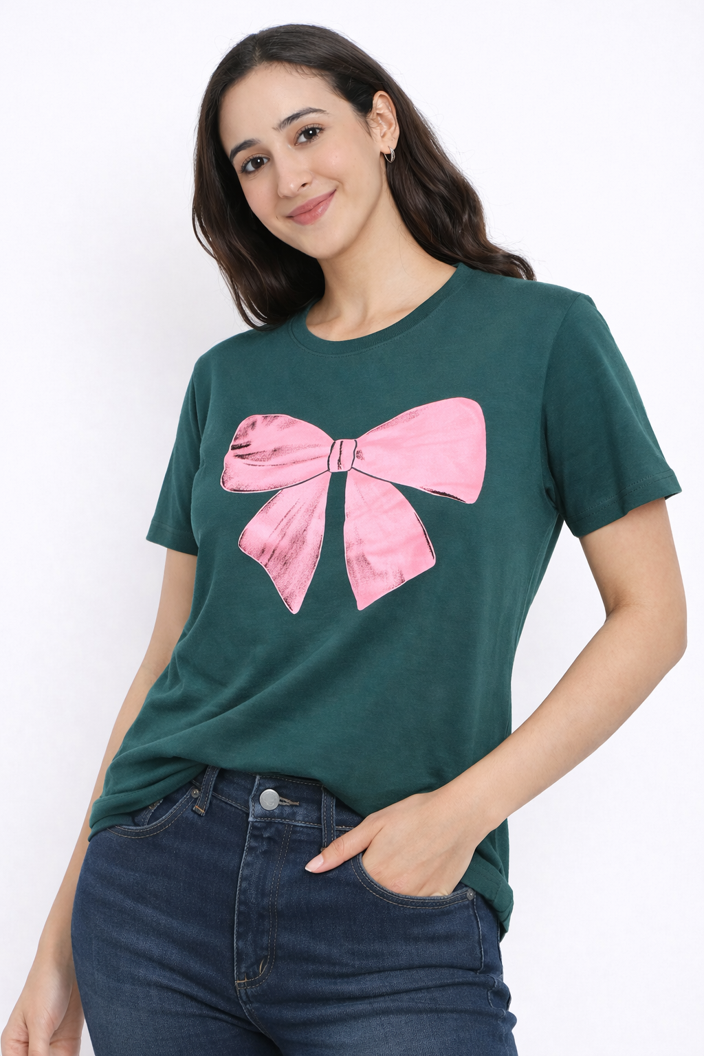 Emerald Green Bow Cotton Tee